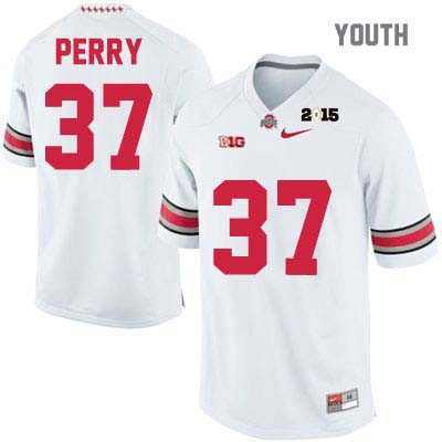Ohio State Buckeyes Youth Joshua Perry #37 White Authentic Nike 2015 Patch College NCAA Stitched Football Jersey LB19X51TO